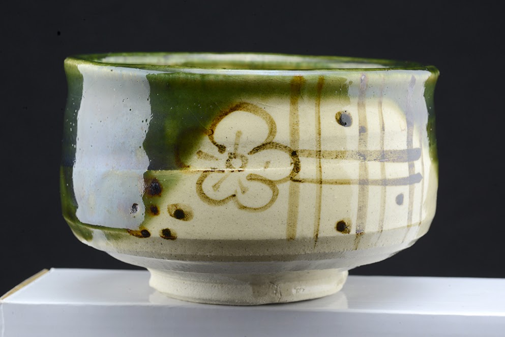 Oribe chawan matcha csésze